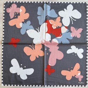 Nina Ricci Multicolor Butterfly vintage handkerchief cotton